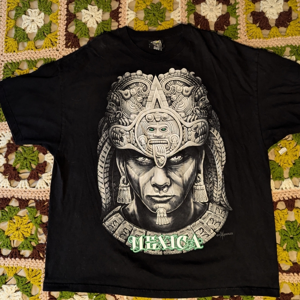 DGA David Gonzales "Mexica" Aztec Warrior Double Sided T-Shirt Men's Size 3XL